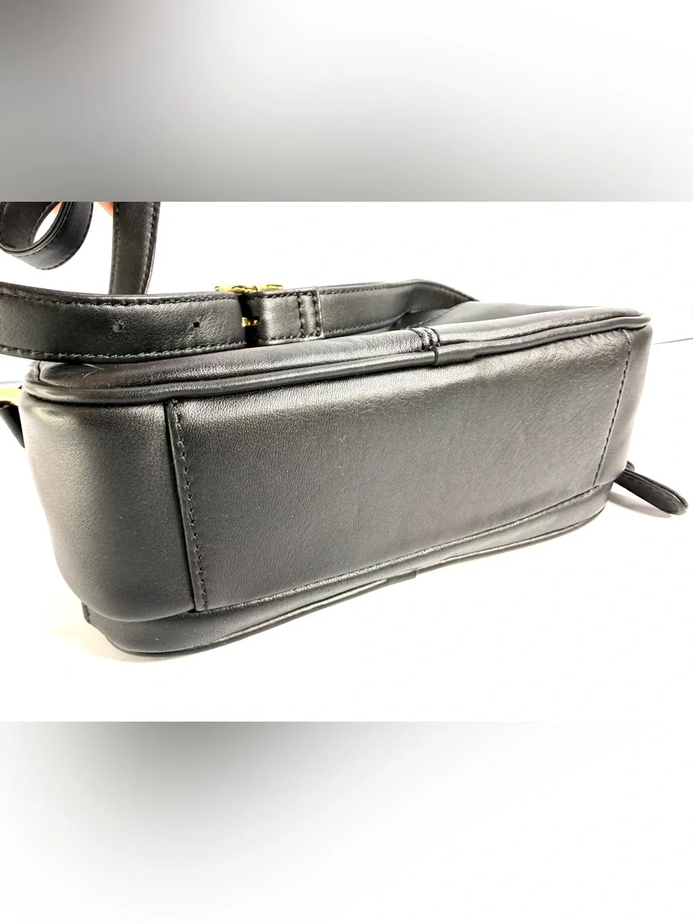 Etienne Aigner Black Crossbody Bag with Gold Hardware